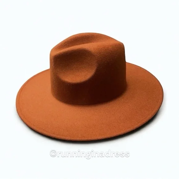NWOT Free People Clean Slate Felt Adjustable Hat In Color Chestnut Size One Size